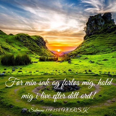 Picture 03 - Salmene 119:154 NORSK - Før min sak og forløs mig, hold mig i live - Bible Verse Picture