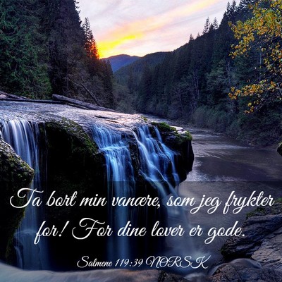Picture 03 - Salmene 119:39 NORSK - Ta bort min vanære, som jeg frykter for! For - Bible Verse Picture