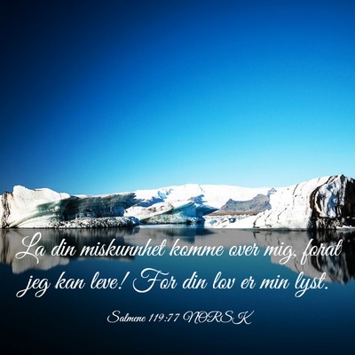 Picture 03 - Salmene 119:77 NORSK - La din miskunnhet komme over mig, forat jeg kan - Bible Verse Picture