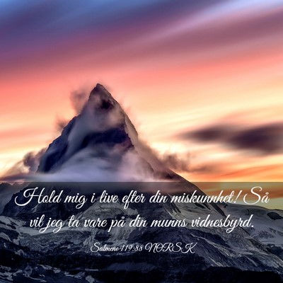 Picture 03 - Salmene 119:88 NORSK - Hold mig i live efter din miskunnhet! Så vil jeg - Bible Verse Picture