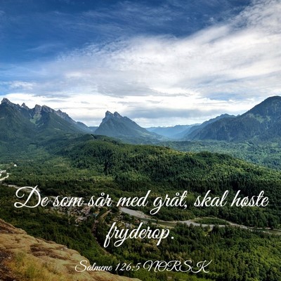 Picture 03 - Salmene 126:5 NORSK - De som sår med gråt, skal høste - Bible Verse Picture