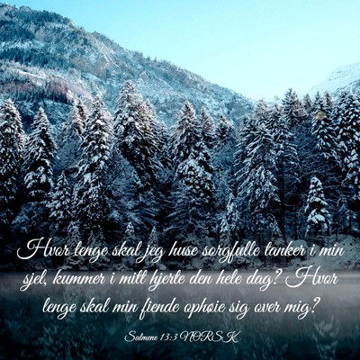 Picture 03 - Salmene 13:3 NORSK - Hvor lenge skal jeg huse sorgfulle tanker i min - Bible Verse Picture