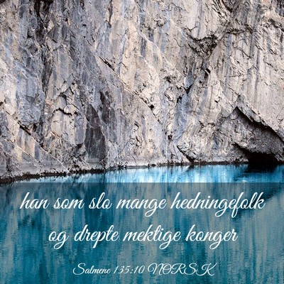 Picture 03 - Salmene 135:10 NORSK - han som slo mange hedningefolk og drepte mektige - Bible Verse Picture