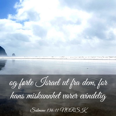 Picture 03 - Salmene 136:11 NORSK - og førte Israel ut fra dem, for hans miskunnhet - Bible Verse Picture