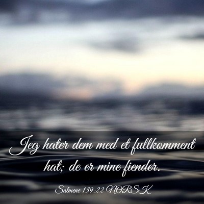 Picture 03 - Salmene 139:22 NORSK - Jeg hater dem med et fullkomment hat; de er mine - Bible Verse Picture