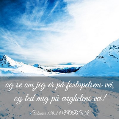 Picture 03 - Salmene 139:24 NORSK - og se om jeg er på fortapelsens vei, og led mig - Bible Verse Picture