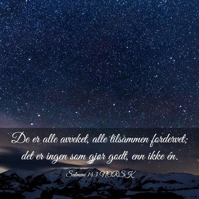 Picture 03 - Salmene 14:3 NORSK - De er alle avveket, alle tilsammen fordervet; det - Bible Verse Picture