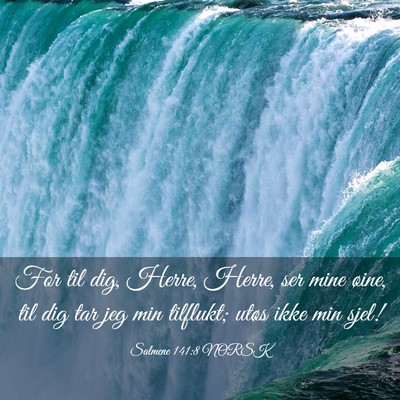 Picture 03 - Salmene 141:8 NORSK - For til dig, Herre, Herre, ser mine øine, til - Bible Verse Picture