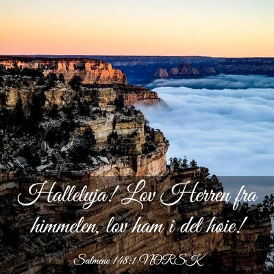 Picture 03 - Salmene 148:1 NORSK - Halleluja! Lov Herren fra himmelen, lov ham i det - Bible Verse Picture