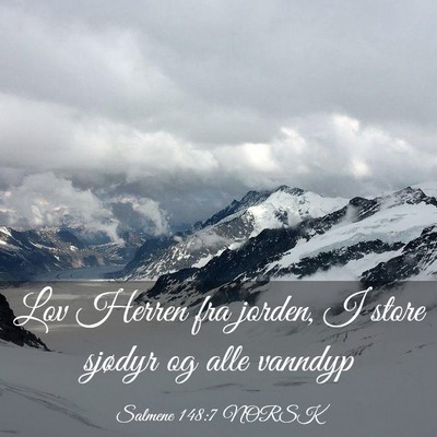 Picture 03 - Salmene 148:7 NORSK - Lov Herren fra jorden, I store sjødyr og alle - Bible Verse Picture
