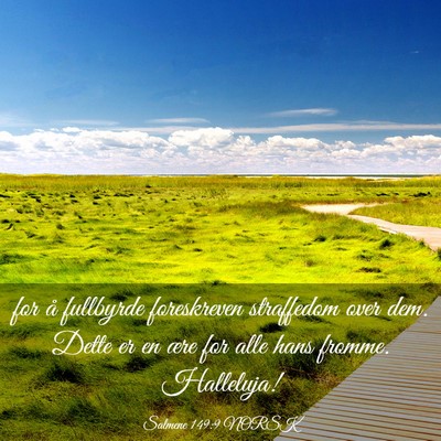 Picture 03 - Salmene 149:9 NORSK - for å fullbyrde foreskreven straffedom over dem. - Bible Verse Picture