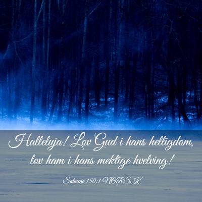 Picture 03 - Salmene 150:1 NORSK - Halleluja! Lov Gud i hans helligdom, lov ham i - Bible Verse Picture