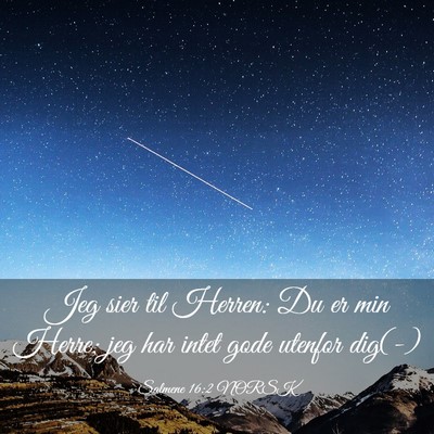Picture 03 - Salmene 16:2 NORSK - Jeg sier til Herren: Du er min Herre; jeg har - Bible Verse Picture