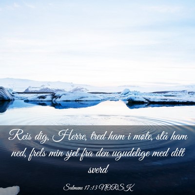 Picture 03 - Salmene 17:13 NORSK - Reis dig, Herre, tred ham i møte, slå ham ned, - Bible Verse Picture