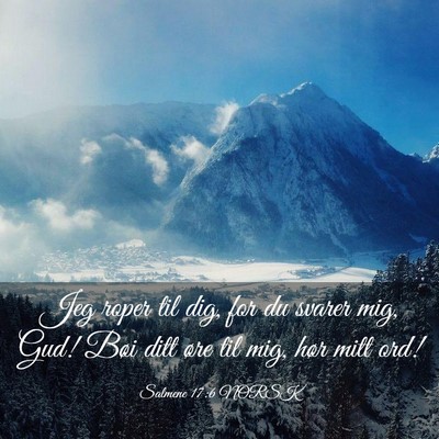 Picture 03 - Salmene 17:6 NORSK - Jeg roper til dig, for du svarer mig, Gud! Bøi - Bible Verse Picture