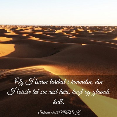 Picture 03 - Salmene 18:13 NORSK - Og Herren tordnet i himmelen, den Høieste lot - Bible Verse Picture