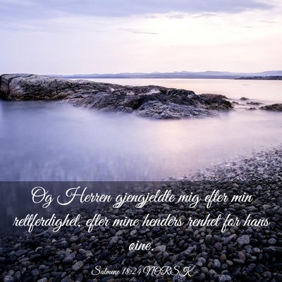 Picture 03 - Salmene 18:24 NORSK - Og Herren gjengjeldte mig efter min - Bible Verse Picture