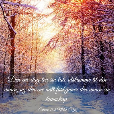Picture 03 - Salmene 19:2 NORSK - Den ene dag lar sin tale utstrømme til den - Bible Verse Picture