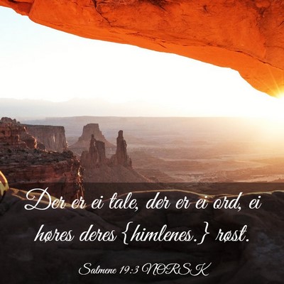 Picture 03 - Salmene 19:3 NORSK - Der er ei tale, der er ei ord, ei høres deres - Bible Verse Picture