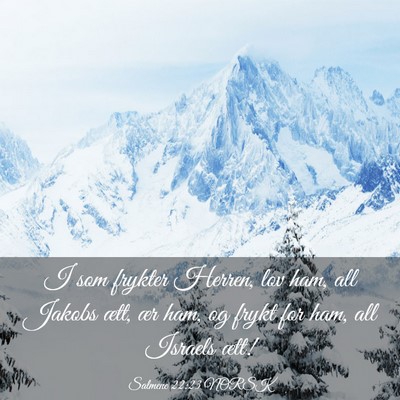Picture 03 - Salmene 22:23 NORSK - I som frykter Herren, lov ham, all Jakobs ætt, - Bible Verse Picture