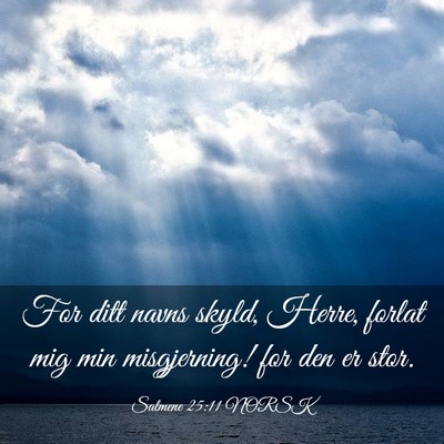 Picture 03 - Salmene 25:11 NORSK - For ditt navns skyld, Herre, forlat mig min - Bible Verse Picture