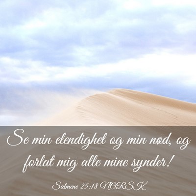 Picture 03 - Salmene 25:18 NORSK - Se min elendighet og min nød, og forlat mig alle - Bible Verse Picture