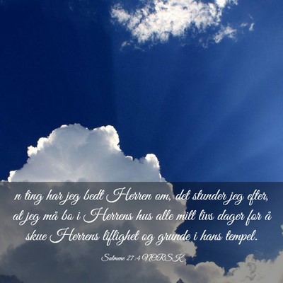 Picture 03 - Salmene 27:4 NORSK - n ting har jeg bedt Herren om, det stunder jeg - Bible Verse Picture