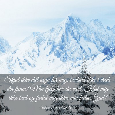 Picture 03 - Salmene 27:9 NORSK - Skjul ikke ditt åsyn for mig, bortstøt ikke i - Bible Verse Picture