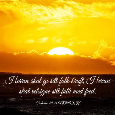 Picture 03 - Salmene 29:11 NORSK - Herren skal gi sitt folk kraft, Herren skal - Bible Verse Picture