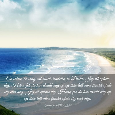 Picture 03 - Salmene 30:1 NORSK - En salme, en sang ved husets innvielse, av David. - Bible Verse Picture