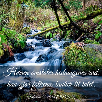 Picture 03 - Salmene 33:10 NORSK - Herren omstøter hedningenes råd, han gjør - Bible Verse Picture