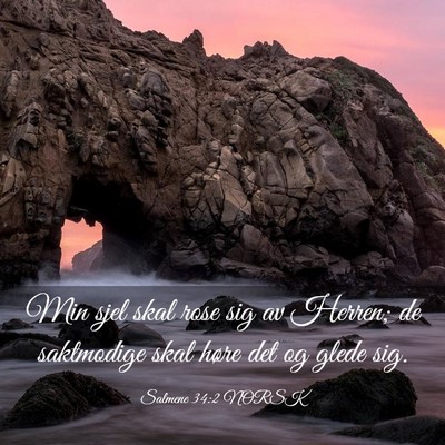 Picture 03 - Salmene 34:2 NORSK - Min sjel skal rose sig av Herren; de saktmodige - Bible Verse Picture