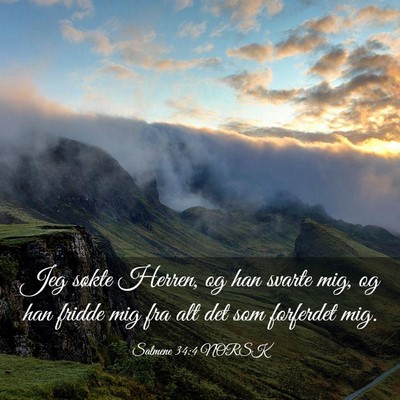 Picture 03 - Salmene 34:4 NORSK - Jeg søkte Herren, og han svarte mig, og han - Bible Verse Picture