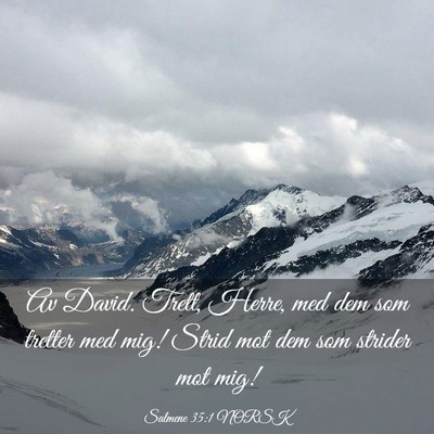 Picture 03 - Salmene 35:1 NORSK - Av David. Trett, Herre, med dem som tretter med - Bible Verse Picture