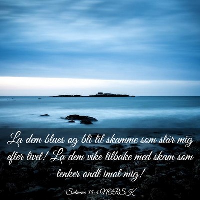Picture 03 - Salmene 35:4 NORSK - La dem blues og bli til skamme som står mig - Bible Verse Picture
