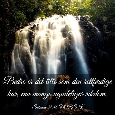 Picture 03 - Salmene 37:16 NORSK - Bedre er det lille som den rettferdige har, enn - Bible Verse Picture