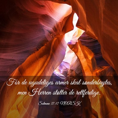 Picture 03 - Salmene 37:17 NORSK - For de ugudeliges armer skal sønderbrytes, men - Bible Verse Picture
