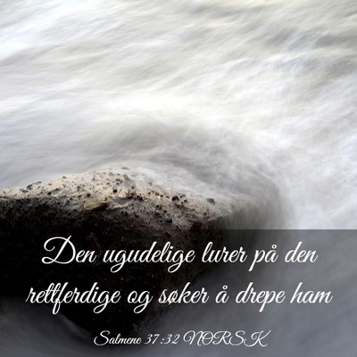Picture 03 - Salmene 37:32 NORSK - Den ugudelige lurer på den rettferdige og søker - Bible Verse Picture