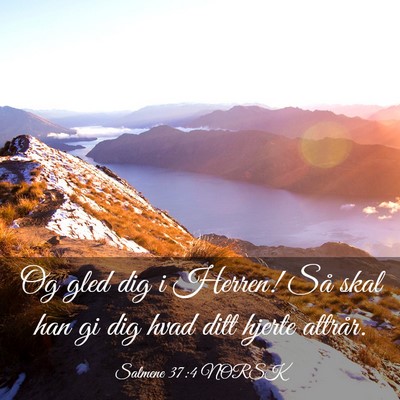 Picture 03 - Salmene 37:4 NORSK - Og gled dig i Herren! Så skal han gi dig hvad - Bible Verse Picture