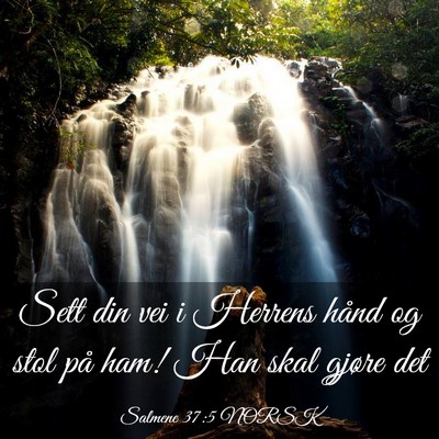 Picture 03 - Salmene 37:5 NORSK - Sett din vei i Herrens hånd og stol på ham! Han - Bible Verse Picture