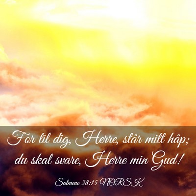 Picture 03 - Salmene 38:15 NORSK - For til dig, Herre, står mitt håp; du skal - Bible Verse Picture