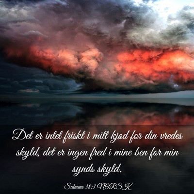 Picture 03 - Salmene 38:3 NORSK - Det er intet friskt i mitt kjød for din vredes - Bible Verse Picture