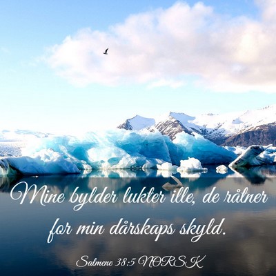 Picture 03 - Salmene 38:5 NORSK - Mine bylder lukter ille, de råtner for min - Bible Verse Picture