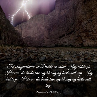 Picture 03 - Salmene 40:1 NORSK - Til sangmesteren; av David; en salme. Jeg bidde - Bible Verse Picture