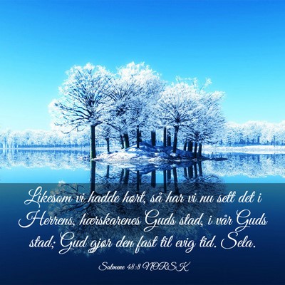Picture 03 - Salmene 48:8 NORSK - Likesom vi hadde hørt, så har vi nu sett det i - Bible Verse Picture