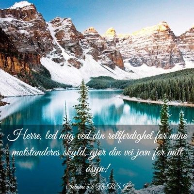 Picture 03 - Salmene 5:8 NORSK - Herre, led mig ved din rettferdighet for mine - Bible Verse Picture