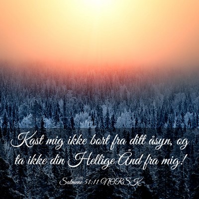 Picture 03 - Salmene 51:11 NORSK - Kast mig ikke bort fra ditt åsyn, og ta ikke din - Bible Verse Picture