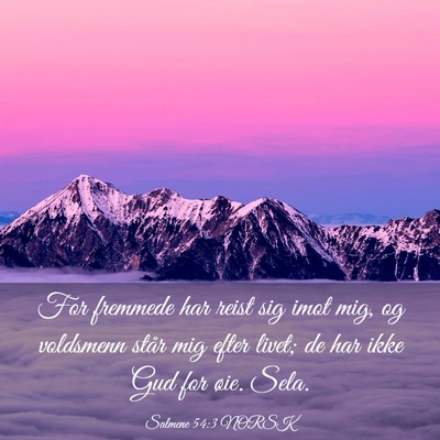 Picture 03 - Salmene 54:3 NORSK - For fremmede har reist sig imot mig, og voldsmenn - Bible Verse Picture
