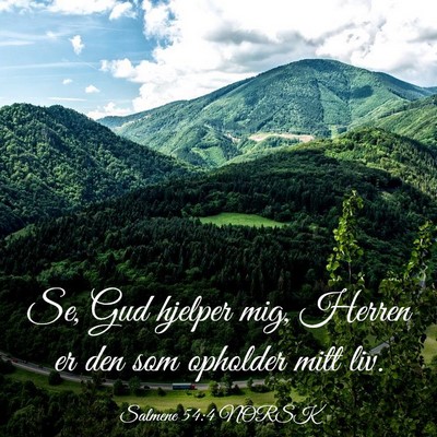 Picture 03 - Salmene 54:4 NORSK - Se, Gud hjelper mig, Herren er den som opholder - Bible Verse Picture