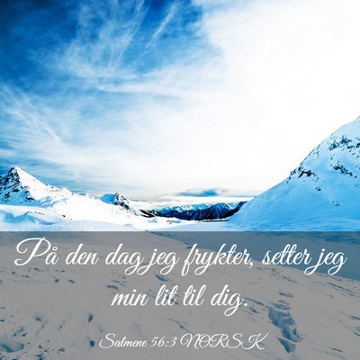 Picture 03 - Salmene 56:3 NORSK - På den dag jeg frykter, setter jeg min lit til - Bible Verse Picture